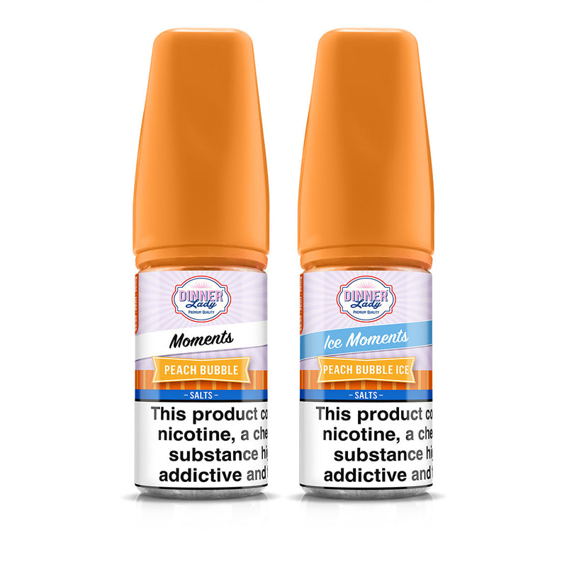 Dinner Lady Moments Peach Bubble 30ml Salts Original and Ice