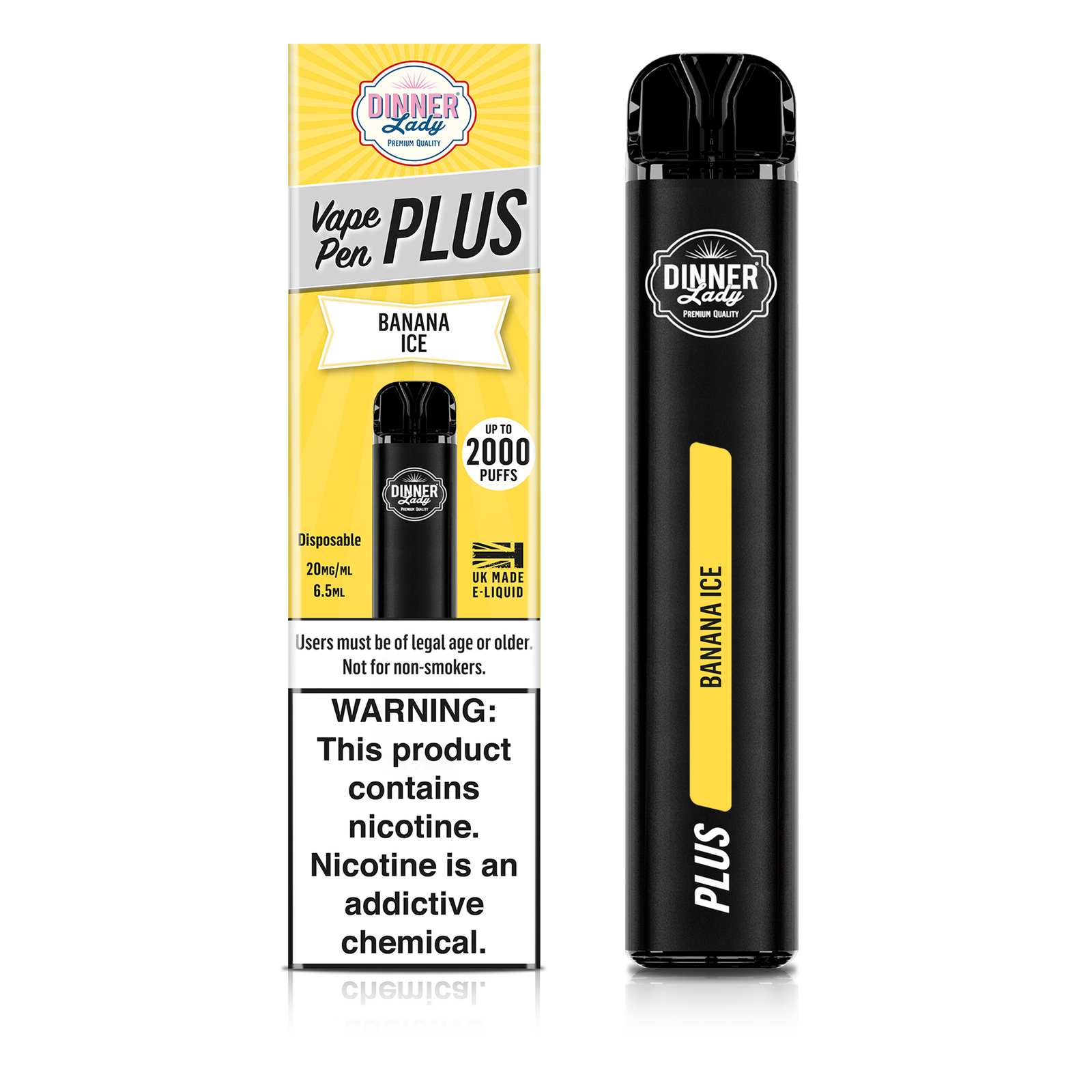 Dinner Lady Disposable Vape Banana Ice Pen Plus