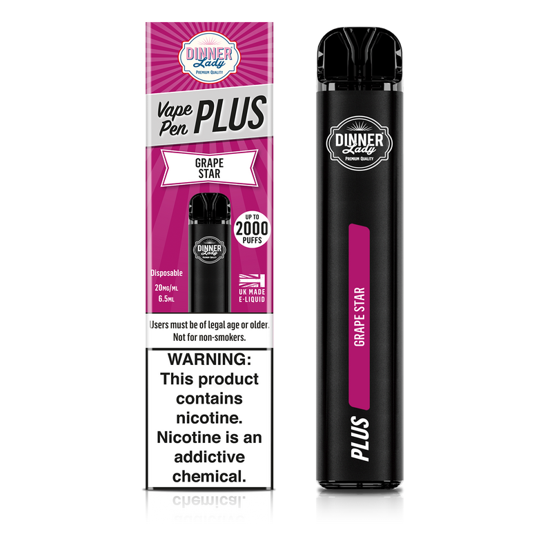 Dinner Lady Disposable Vape Pen Plus Grape Star