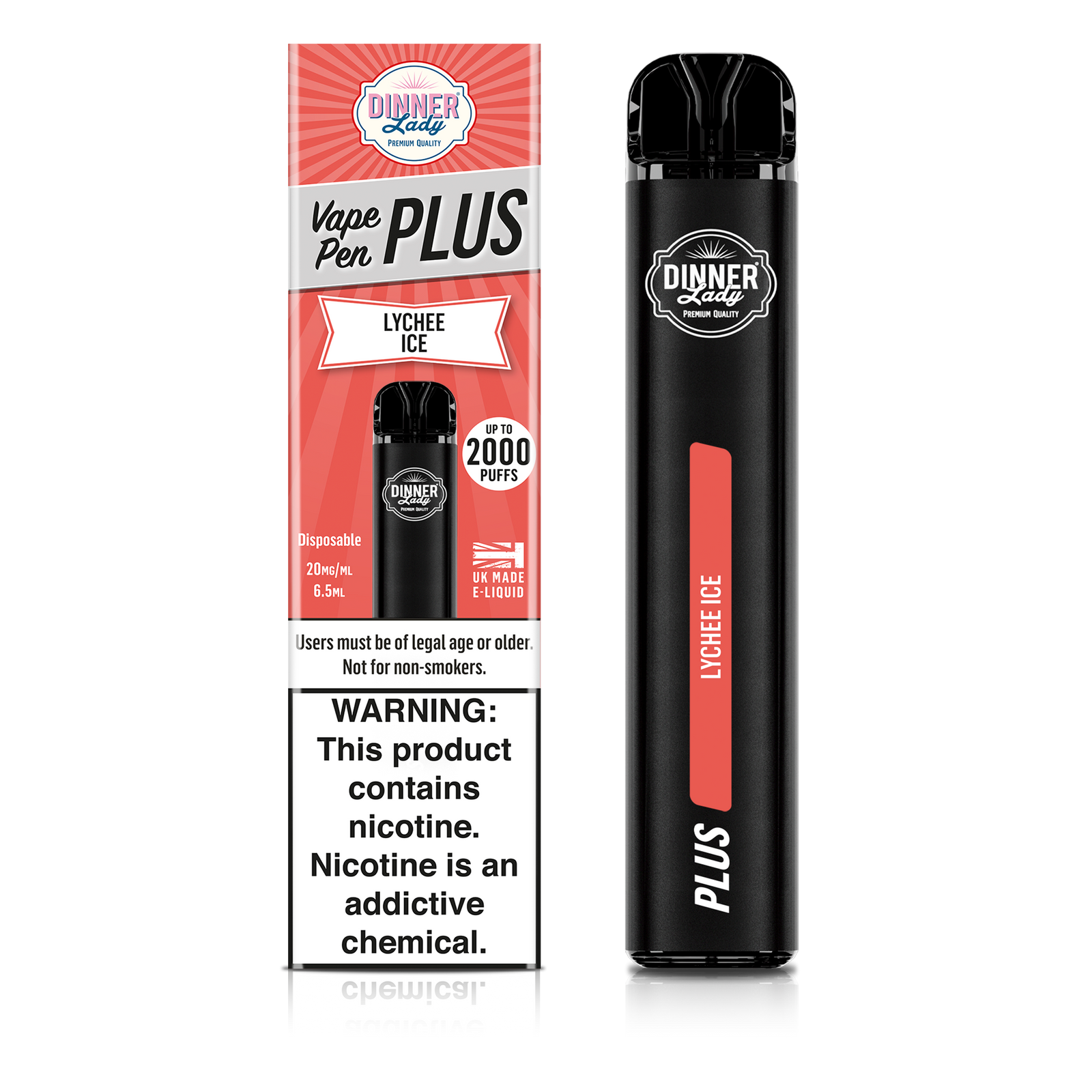 Dinner Lady Disposable Vape Pen Plus Lychee Ice
