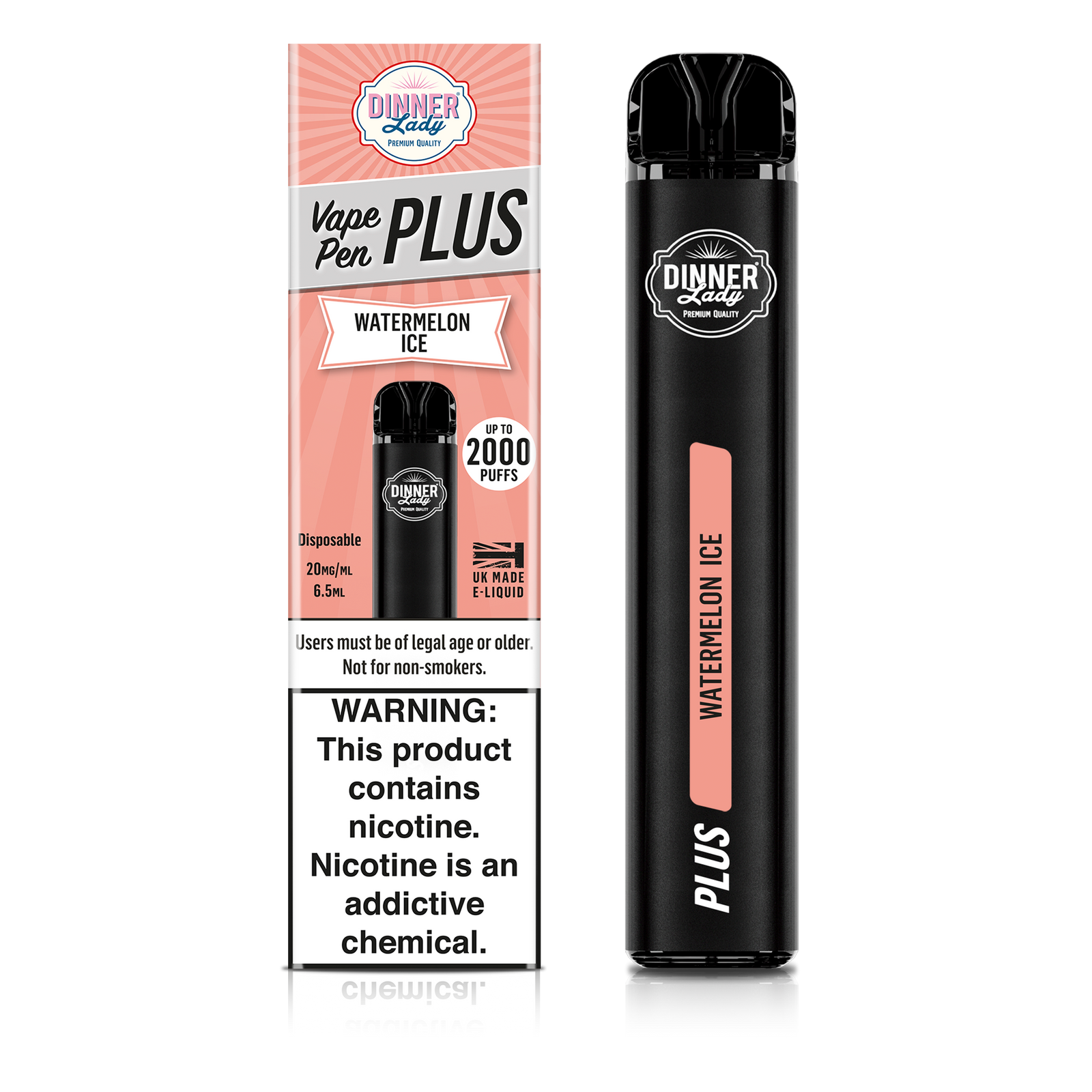Dinner Lady Disposable Vape Pen Plus Watermelon Ice