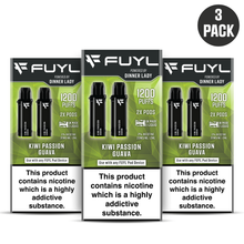 Load image into Gallery viewer, Three Pack -  Kiwi Passion Guava FUYL Replacement Vape Pods
