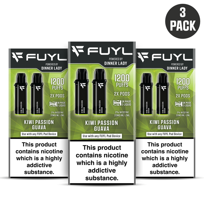 Three Pack -  Kiwi Passion Guava FUYL Replacement Vape Pods