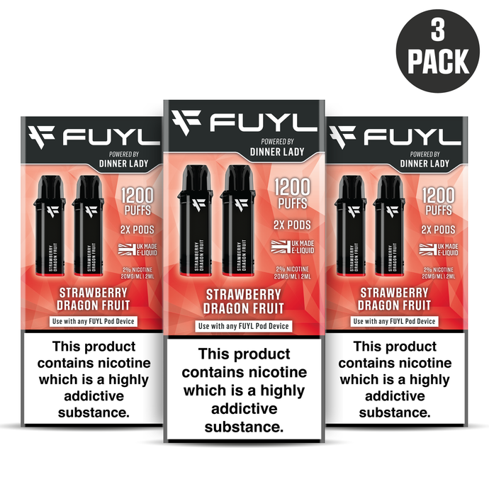 Three Pack - Strawberry Dragon Fruit FUYL Replacement Vape Pods