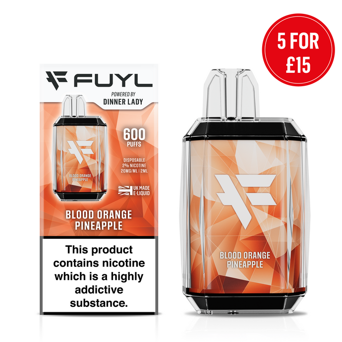 Five Pack -FUYL Blood Orange Pineapple Disposable Vape