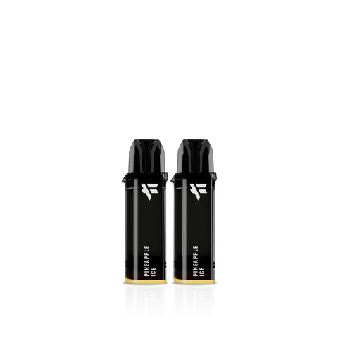 Two black vape devices labeled 'Pineapple Ice' on a white background