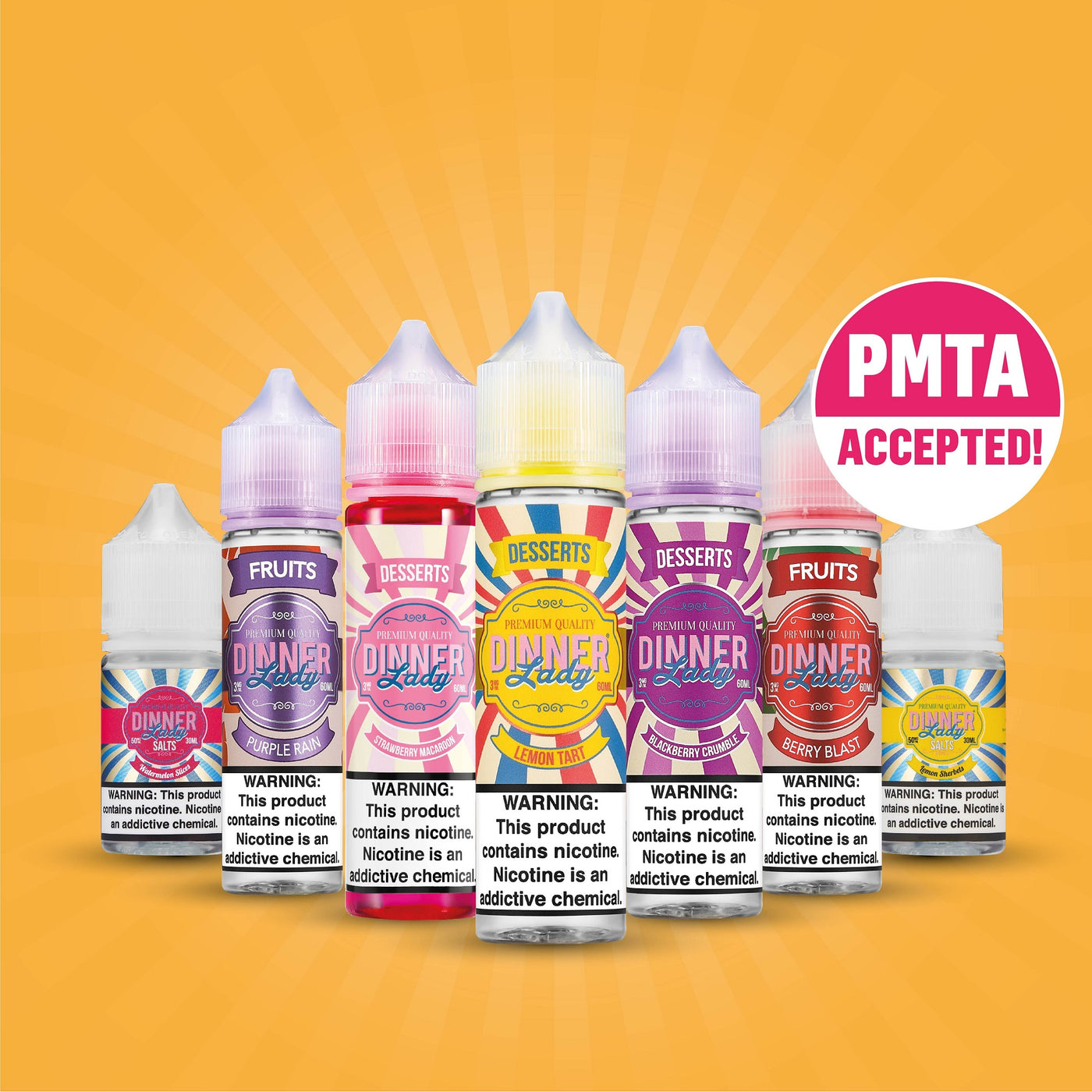 DINNER LADY E-LIQUIDS ACCEPTED FOR PMTA