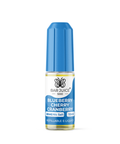 Blue e-liquid bottle labeled 'Blueberry Cherry Cranberry - 20mg' by Bar Juice 5000 on a white background.