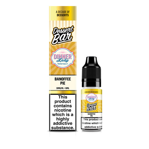 Dessert Bar Dinner Lady Banoffee Pie vape juice packaging on a white background