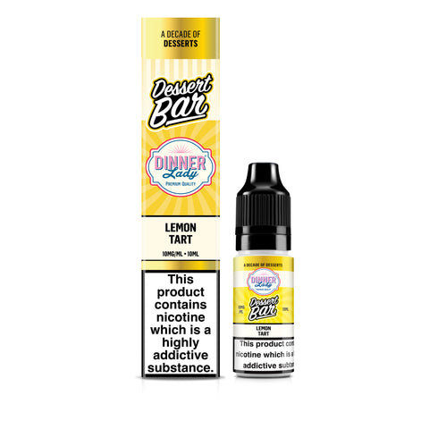 Dinner Lady Dessert Bar Lemon Tart vape juice packaging on a white background