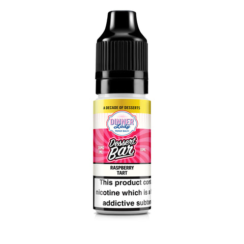 Dinner Lady Dessert Bar Raspberry Tart vape juice bottle on a white background