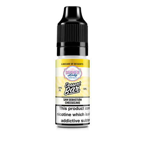 Dinner Lady Dessert Bar San Sebastian Cheesecake vape juice bottle on a white background