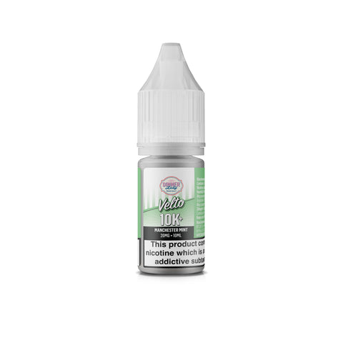 A small bottle of Vello 10K e-liquid by Vaporesso, featuring a white child-resistant cap and a green and white label, set against a plain white background.