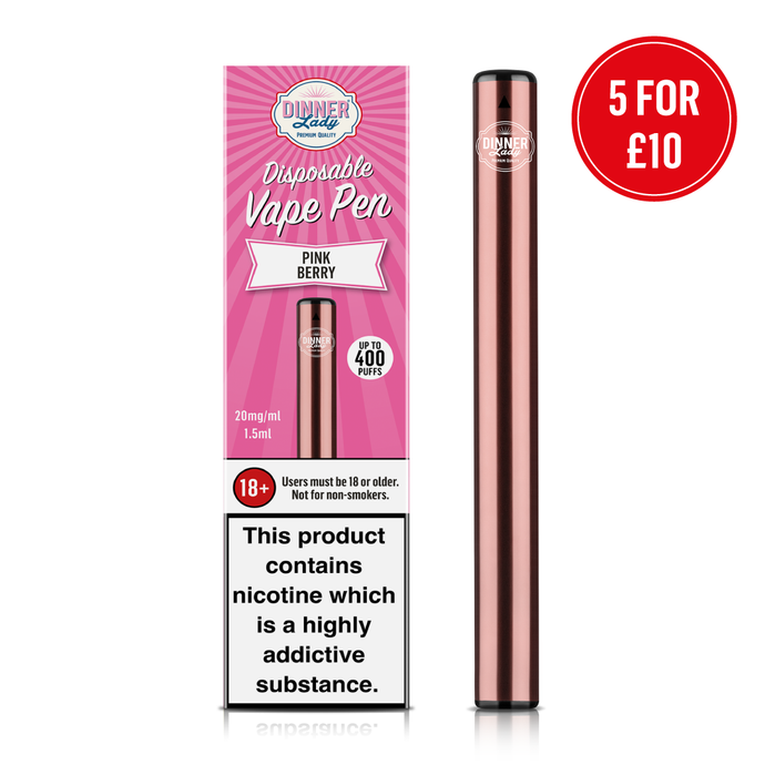 Five Pack - Dinner Lady Pink Berry Disposable Vape Pen
