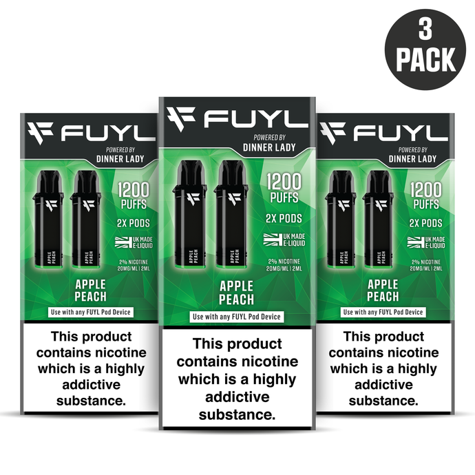 Three Pack -  Apple Peach FUYL Replacement Vape Pods