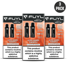Load image into Gallery viewer, Three Pack -  Blood Orange Pineapple FUYL Replacement Vape Pods
