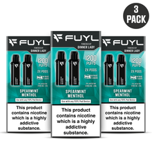 Load image into Gallery viewer, Three Pack- Spearmint Menthol FUYL Replacement Vape Pods
