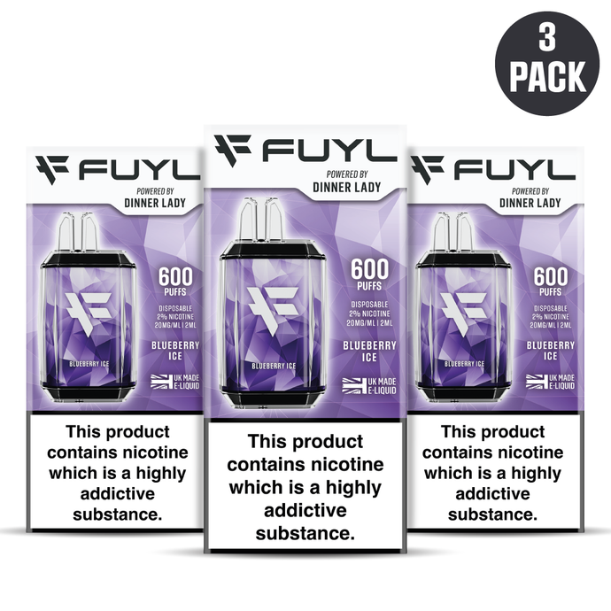 Three Pack - Fuyl  Blueberry Ice Disposable Vape