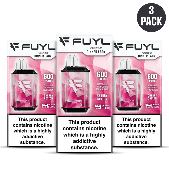 Three Pack - Fuyl Cherry Cotton Disposable Vape