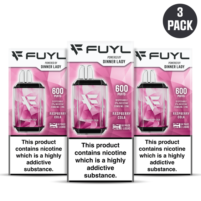 Three Pack - Fuyl Raspberry Cola Disposable Vape