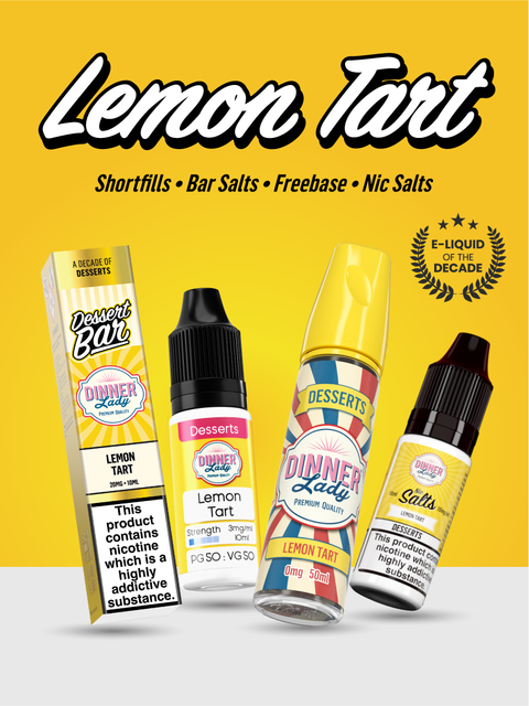 Lemon Tart | Dinner Lady's Award-Winning E-Liquid Flavour Lemon Tart | Dinner Lady's Award-Winning E-Liquid Flavour