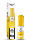 Yellow e-liquid bottle and carton labeled 'NRG - 20mg' by Bar Juice 5000 on a white background.