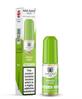 Green e-liquid bottle and carton labeled 'Fresh Mint - 10mg' by Bar Juice 5000 on a white background.