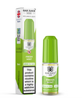 Green e-liquid bottle and carton labeled 'Fresh Mint - 20mg' by Bar Juice 5000 on a white background.