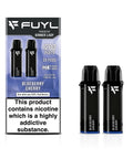 Fuyl Blueberry Cherry vape pods packaging with two black vape pods on a white background.