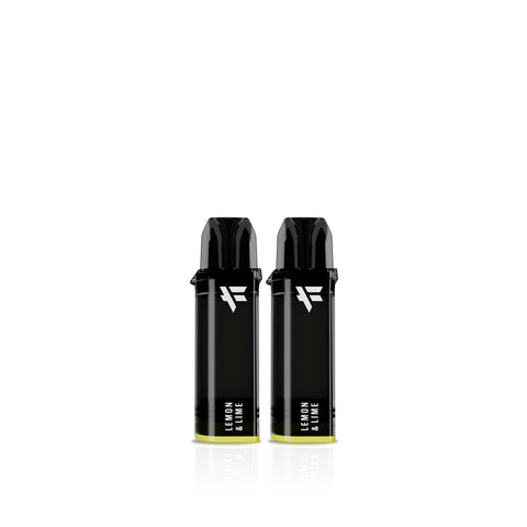 Two black vape devices with 'Lemon & Lime' text on a white background