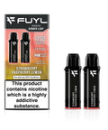 Fuyl Strawberry Raspberry Lemon vape device packaging with two black pods on a white background.