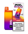 A purple and yellow vape device with a white carton labeled ‘Starmix’ by Pixl 8000.