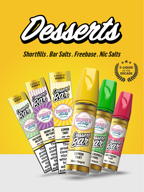 Dinner Lady Desserts Flavour E-Liquids | Free Delivery Over 30 Dinner Lady Desserts Flavour E-Liquids | Free Delivery Over 30