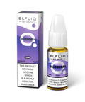 Purple e-liquid bottle and carton labeled ‘Blueberry - 20mg’ by Elfbar Elfliq on a white background.