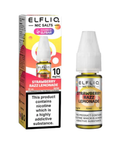 White e-liquid bottle and carton labeled 'Strawberry Razz Lemonade- 10mg' by Elfbar Elfliq.