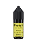 Black e-liquid bottle labeled 'Banana Ice - 20mg' by Elux Legend.