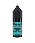 Black e-liquid bottle labeled 'Blueberry Sour Raspberry - 10mg' by Elux Legend.