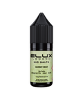 Black e-liquid bottle and carton labeled 'Gummy Bear - 20mg' by Elux Legend.