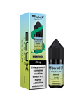 Black e-liquid bottle and carton labeled 'Menthol - 20mg' by Elux Legend.