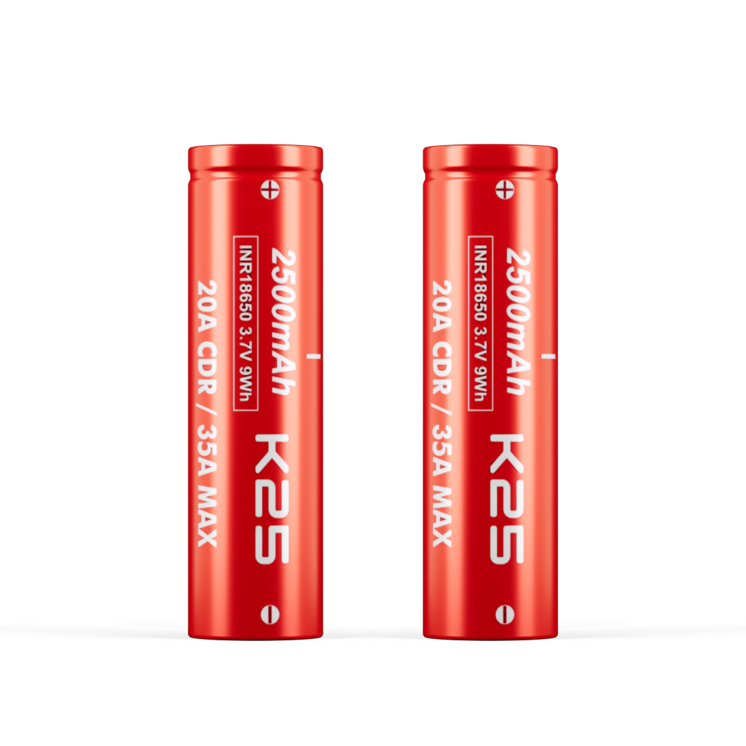 2 Pack K25 18650 2500mAh Battery