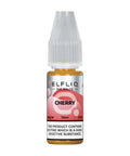White e-liquid bottle labeled 'Cherry- 20mg' by Elfbar Elfliq.