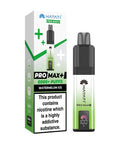 A green and white vape device with a same colour carton labeled 'Fruit Twist' by Hayati Pro Max+ 6000.