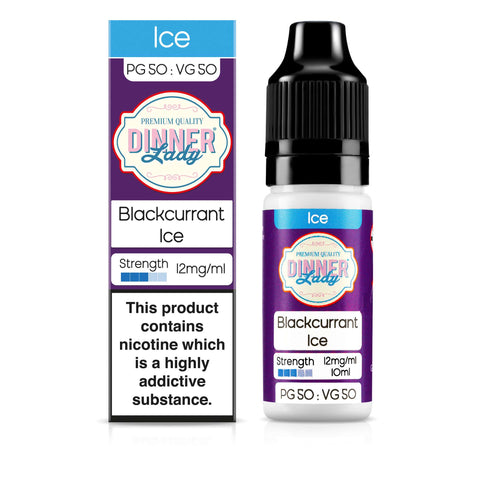 Blackcurrant Ice 50:50 10ml E-Liquid | 4 for 10 Dinner Lady Blackcurrant Ice 50:50 10ml E-Liquid | 4 for 10 Dinner Lady