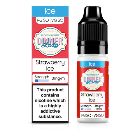 Strawberry Ice 50:50 10ml E-Liquid | 4 for 10 Dinner Lady Strawberry Ice 50:50 10ml E-Liquid | 4 for 10 Dinner Lady