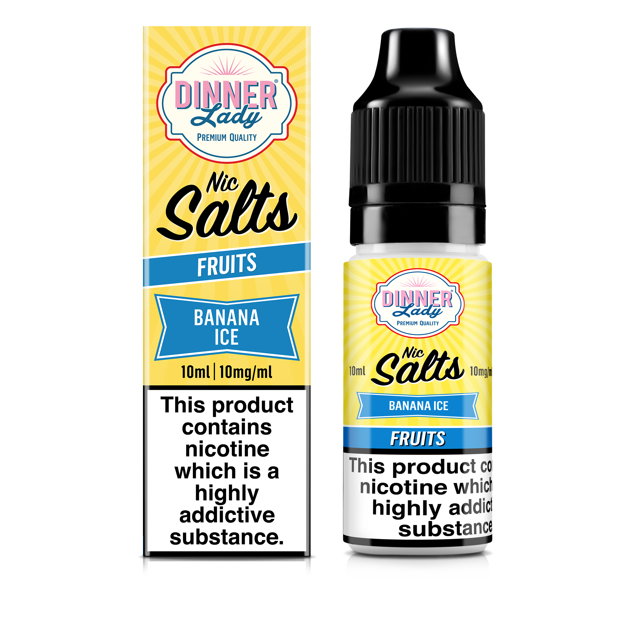 Banana Ice Nic Salts 50:50 10ml E-Liquid - Vape Dinner Lady Banana Ice Nic Salts 50:50 10ml E-Liquid - Vape Dinner Lady
