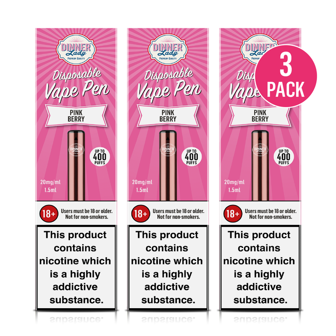 Dinner Lady Pink Berry Vape Pen 3 pack