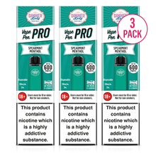 Load image into Gallery viewer, Three Pack - Dinner Lady Spearmint Menthol Disposable Vape Pen Pro

